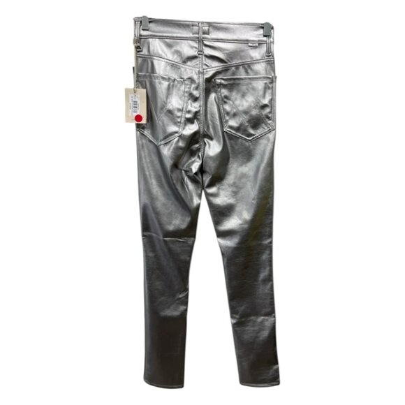 NWT Mother Rail Skimp Silver Faux Leather Jeans 26 - Picture 10 of 10